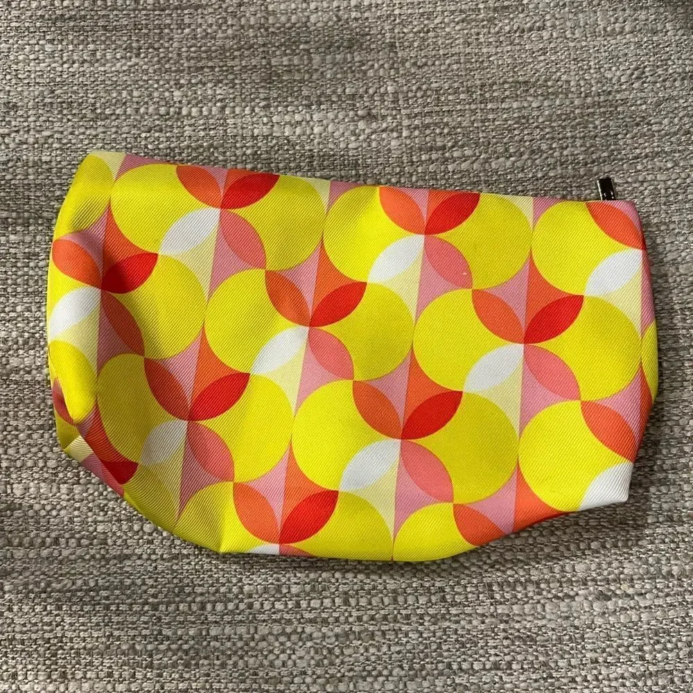 Clinique new condition yellow, red, and aqua cosmetics bag